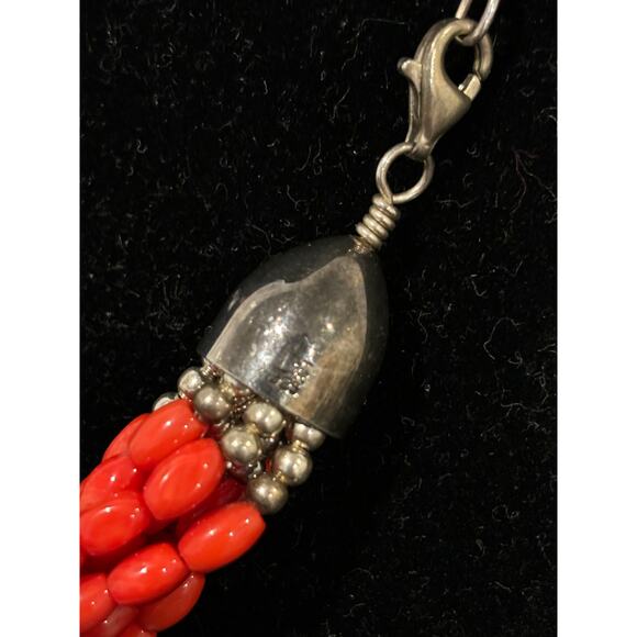 Jay King DTR Sterling Silver 10-Strand Red Coral Bead Necklace - Picture 5 of 5